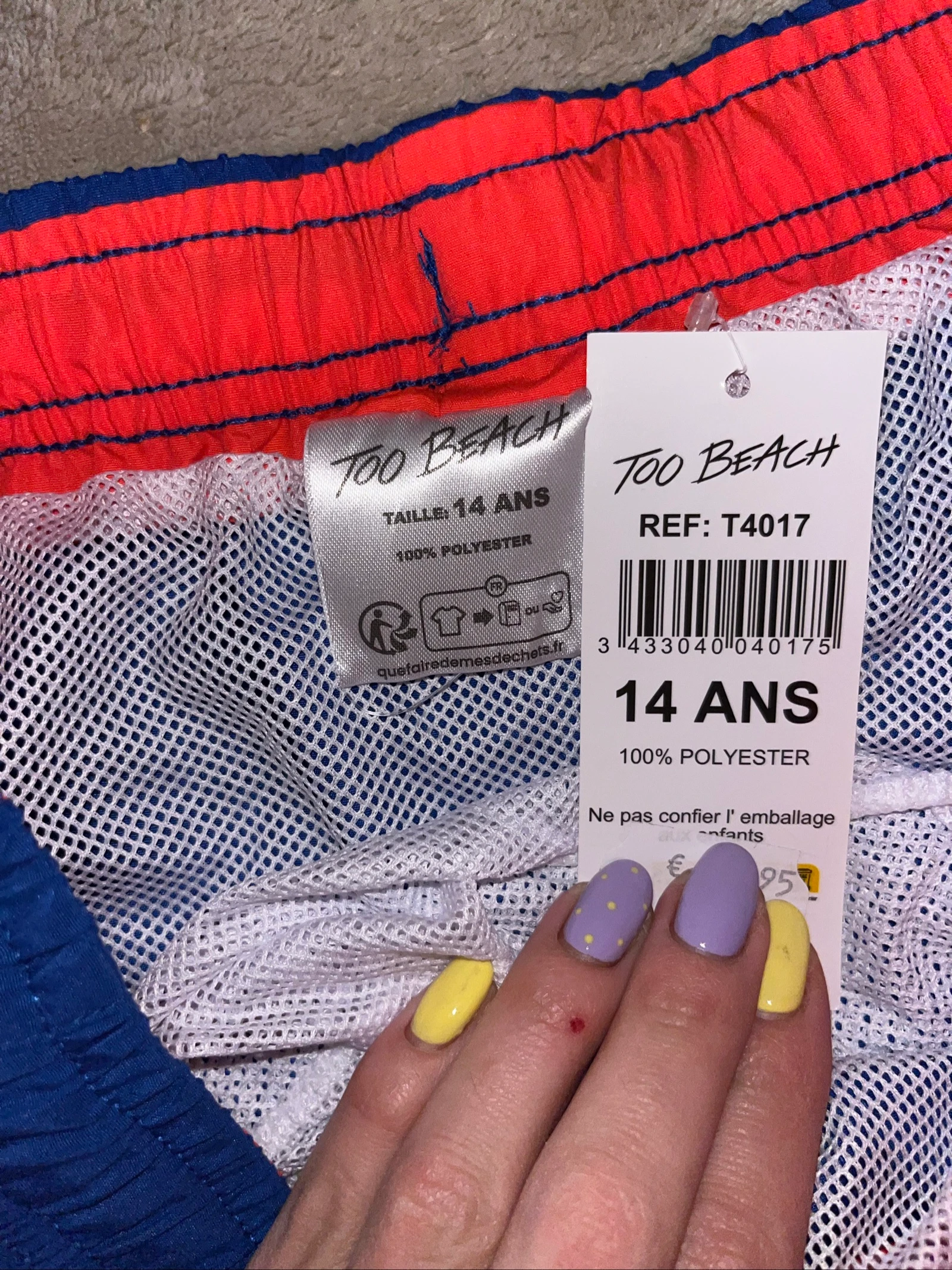 Jongens zwemshort 14 jaar blauw en oranje nieuw – photo 2